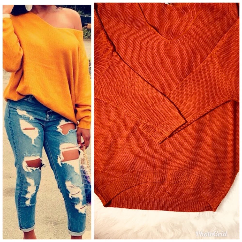 💥💥SOLD💥💥Oversized Burnt Orange Sweater